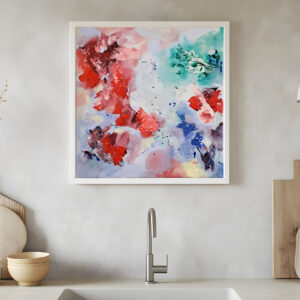Strawberries and Flowers painting